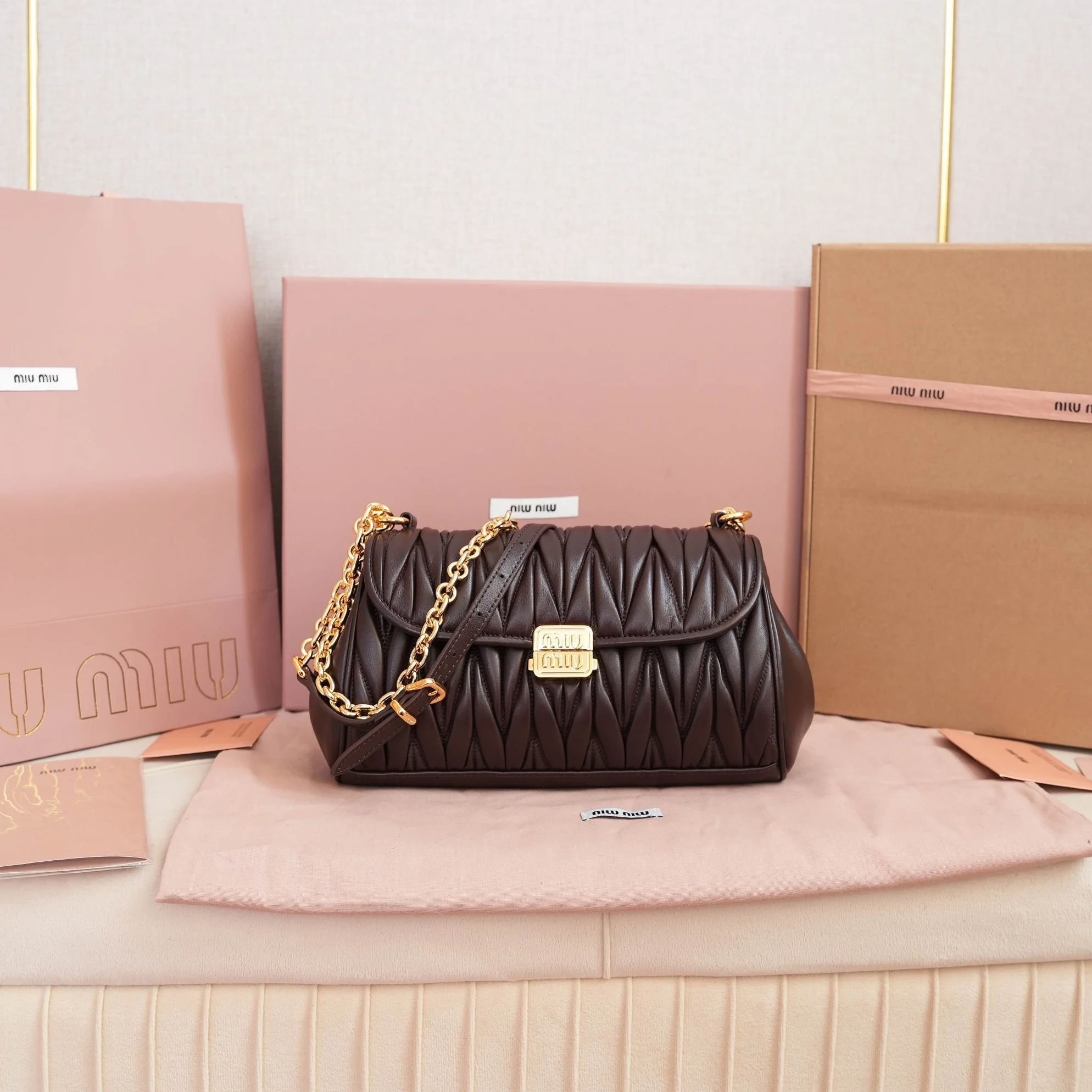 Miu Miu Matelassé Nappa Leather Shoulder Bag(1) Miu Miu Matelassé Nappa Leather Shoulder Bag