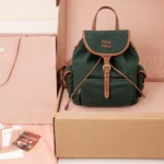 Miu Miu Canvas and Leather Backpack
