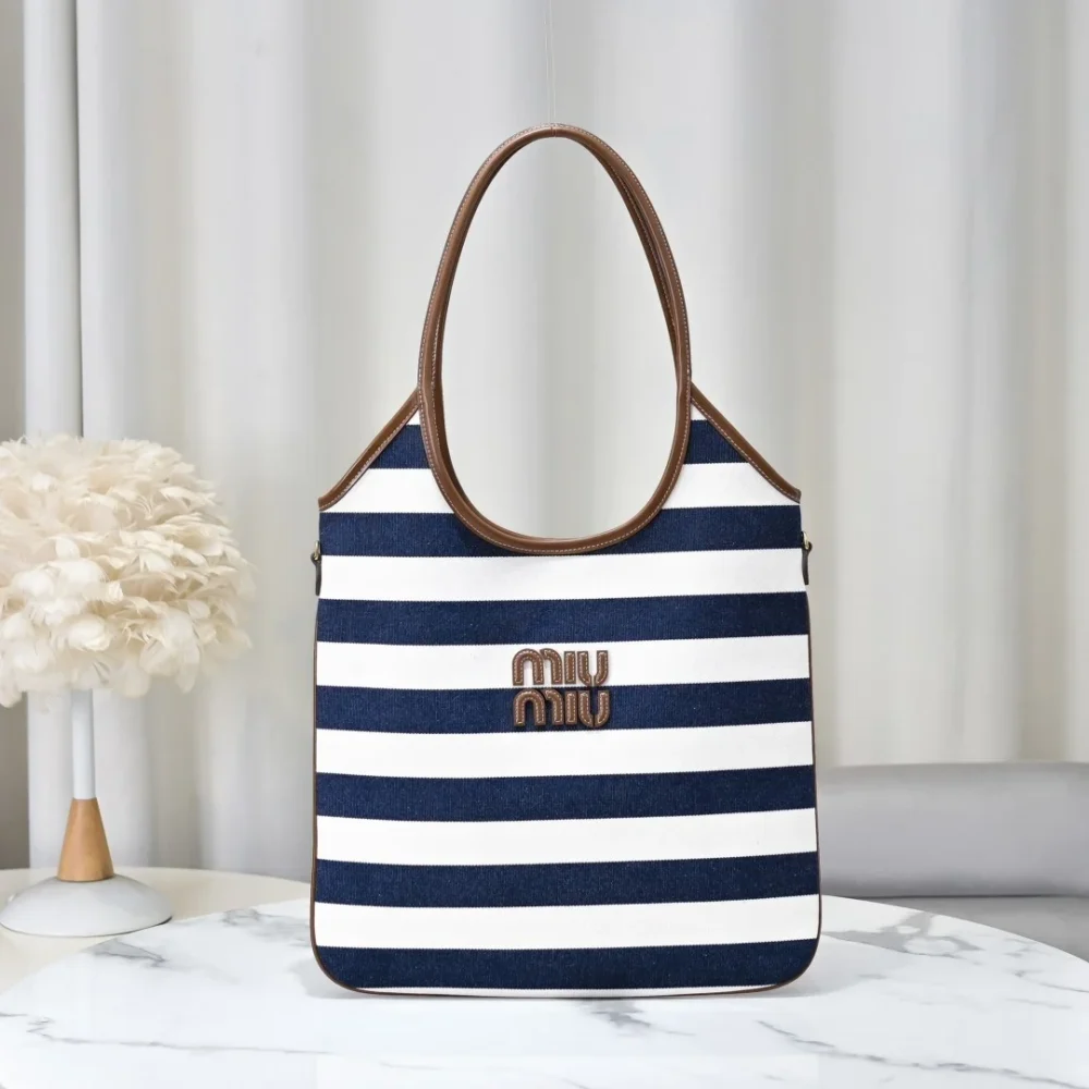 Miu Miu Ivy Canvas and Leather Bag