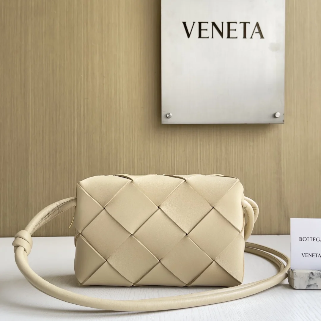 Bottega Veneta Cassette Camera Bag Petit Intreccio Porridge